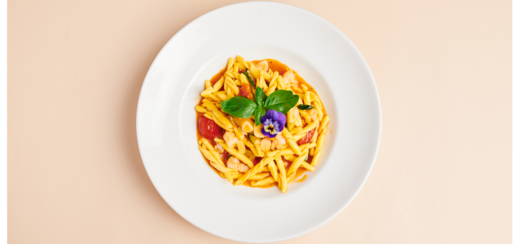 strozzapreti mit scampi papafranco